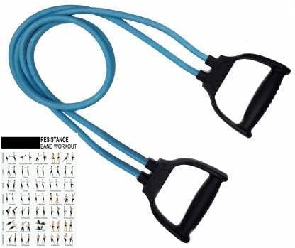 DAZIBAO® Double Toning Resistance Tube Pull Rope Elastic Rubber Exercise Band for Stretching, Workout, Home Gym and Toning with Heavy Quality D Shaped Handles with Workout Chart DAZIBAO® Double Toning Resistance Tube Pull Rope Elastic Rubber Exercise Band for Stretching, Workout, Home Gym and Toning with Heavy Quality D Shaped Handles with Workout Chart