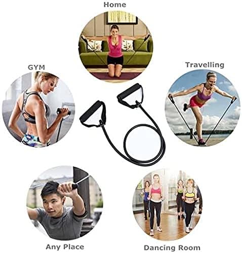 DAZIBAO® Single Toning Resistance Tube Pull Rope Elastic Rubber Exercise Band for Stretching, Workout, Home Gym and Toning with Grip D Shaped Handles for Men and Women with Heavy Quality Door Anchor (40-45 lbs) DAZIBAO® Single Toning Resistance Tube Pull Rope Elastic Rubber Exercise Band for Stretching, Workout, Home Gym and Toning with Grip D Shaped Handles for Men and Women with Heavy Quality Door Anchor (40-45 lbs)