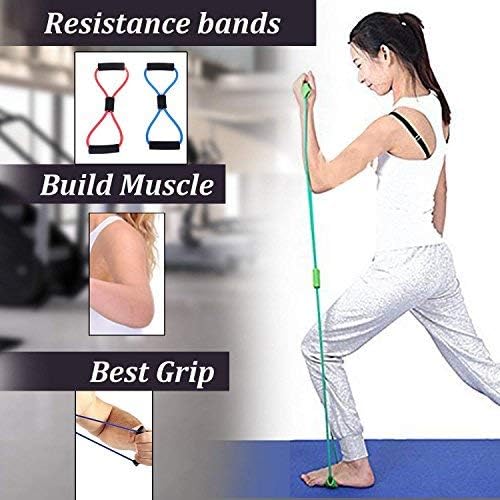 DREAM XPLORE® Resistance 8 Type Muscle Chest Expander Rope Workout Pulling Exerciser Fitness Exercise Tube Sports Yoga for Men and Women - Multi Color DREAM XPLORE® Resistance 8 Type Muscle Chest Expander Rope Workout Pulling Exerciser Fitness Exercise Tube Sports Yoga for Men and Women - Multi Color