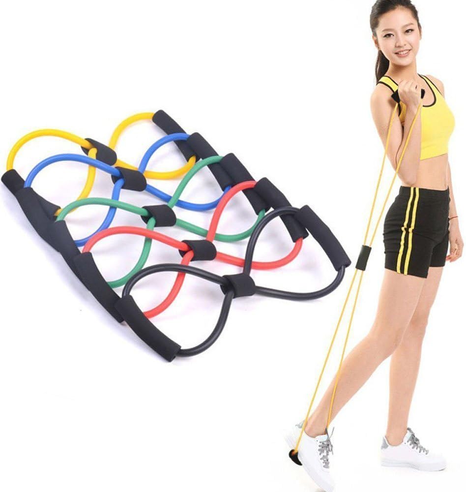 DREAM XPLORE® Resistance 8 Type Muscle Chest Expander Rope Workout Pulling Exerciser Fitness Exercise Tube Sports Yoga for Men and Women - Multi Color DREAM XPLORE® Resistance 8 Type Muscle Chest Expander Rope Workout Pulling Exerciser Fitness Exercise Tube Sports Yoga for Men and Women - Multi Color