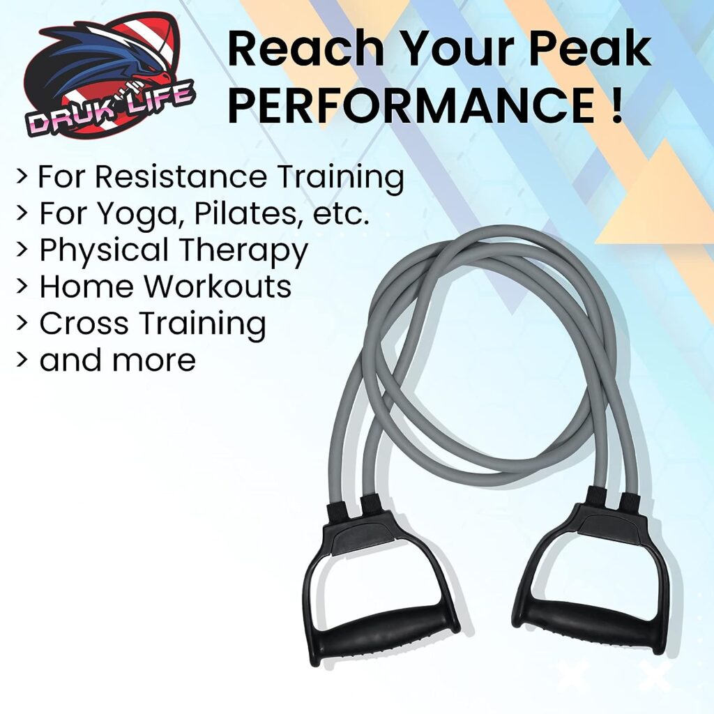 druk life Natural Rubber Double Toning Tube, Exercise Resistance Tube, Stretching Tube, Full Body Workout, Toning Tube, Gym Exercise Equipment, Fitness Accessories, Elastic Band For Men  Women (Grey) druk life Natural Rubber Double Toning Tube, Exercise Resistance Tube, Stretching Tube, Full Body Workout, Toning Tube, Gym Exercise Equipment, Fitness Accessories, Elastic Band For Men  Women (Grey)