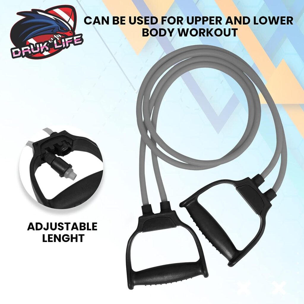 druk life Natural Rubber Double Toning Tube, Exercise Resistance Tube, Stretching Tube, Full Body Workout, Toning Tube, Gym Exercise Equipment, Fitness Accessories, Elastic Band For Men  Women (Grey) druk life Natural Rubber Double Toning Tube, Exercise Resistance Tube, Stretching Tube, Full Body Workout, Toning Tube, Gym Exercise Equipment, Fitness Accessories, Elastic Band For Men  Women (Grey)