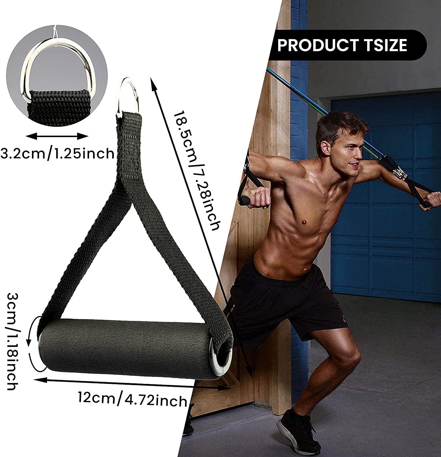 FITCOZI Nylon Exercise Handles Cable Machine Attachments Resistance Bands Handles Grips Fitness Strap Stirrup Handle Cable Attachment for Yoga Exercise Workout Gym Resistance Training Review