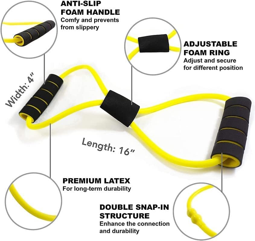 FRIDOBURD Resistance Yoga Tube Band - 6.8kg (15lbs) Figure 8 Shaped Latex Tube, Soft Chest Expander Fitness Exercise, Workout Chest Arm  Shoulder Stretch Exercise Equipment (Colour May Vary) (1) FRIDOBURD Resistance Yoga Tube Band - 6.8kg (15lbs) Figure 8 Shaped Latex Tube, Soft Chest Expander Fitness Exercise, Workout Chest Arm  Shoulder Stretch Exercise Equipment (Colour May Vary) (1)