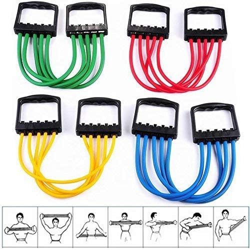 HARIHUB Latex Tube Exerciser Resistance Cable Bands Fitness Puller Rubber Chest Expander Pull Stretcher Gym Muscle Training (Rubber-Chest Expander) HARIHUB Latex Tube Exerciser Resistance Cable Bands Fitness Puller Rubber Chest Expander Pull Stretcher Gym Muscle Training (Rubber-Chest Expander)