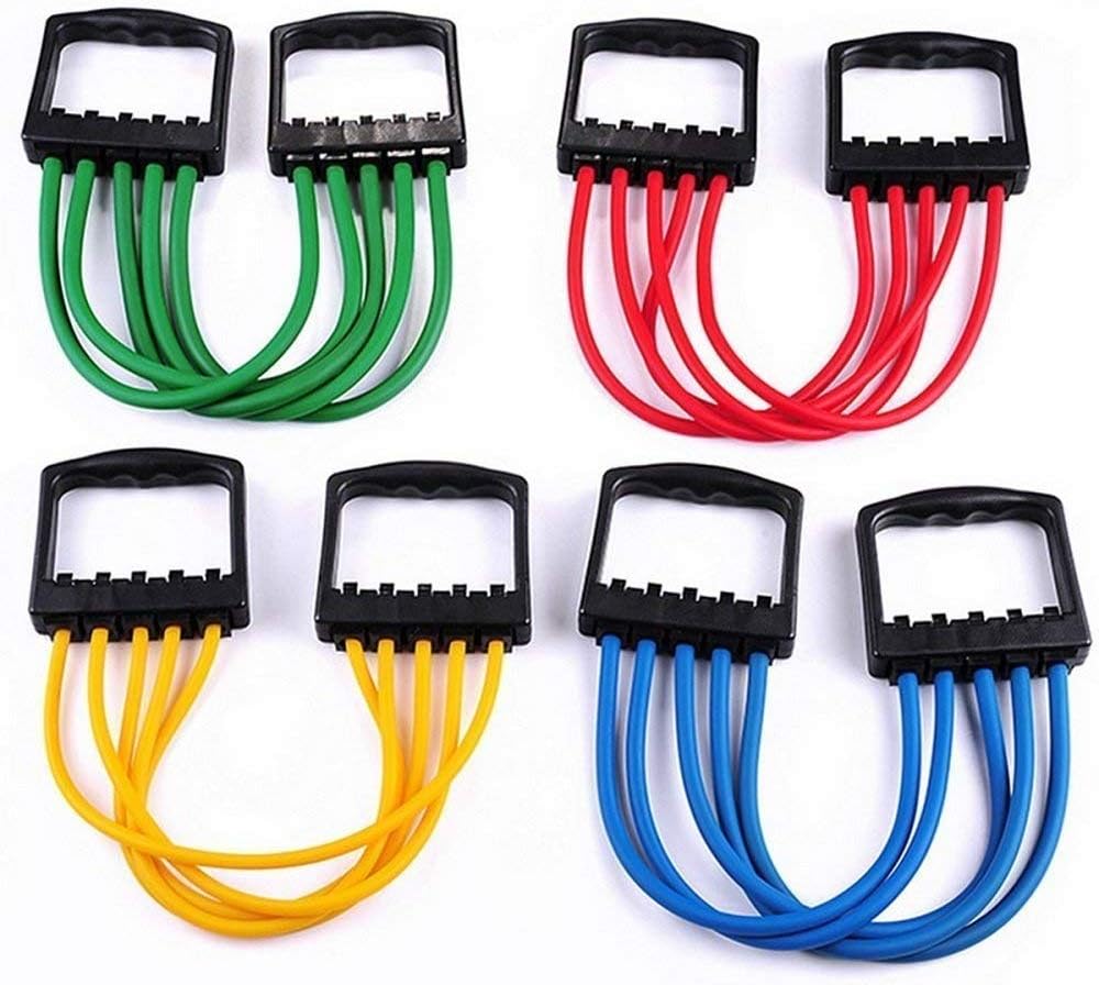 MOSHTU Chest Expander Adjustable Exercise Bands Pull Stretcher Resistance Bands 5 Tubes Strength Trainer Durable Rubber Gym Training Exercise Tool MOSHTU Chest Expander Adjustable Exercise Bands Pull Stretcher Resistance Bands 5 Tubes Strength Trainer Durable Rubber Gym Training Exercise Tool