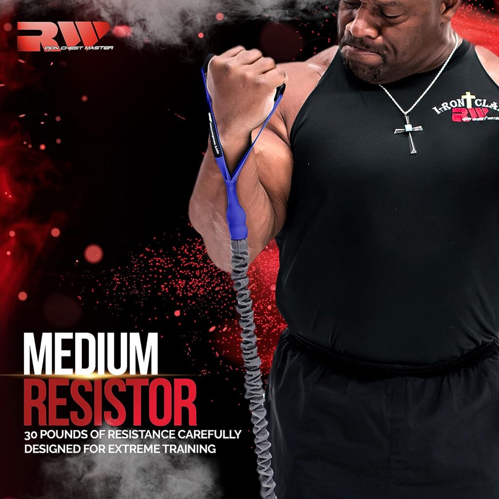 Ron Williams Fitness Resistance Band with Handles - Home Gym Resistance Training for Men and Women - Strength Building Exercise Bands (Medium, 30lbs) Ron Williams Fitness Resistance Band with Handles - Home Gym Resistance Training for Men and Women - Strength Building Exercise Bands (Medium, 30lbs)