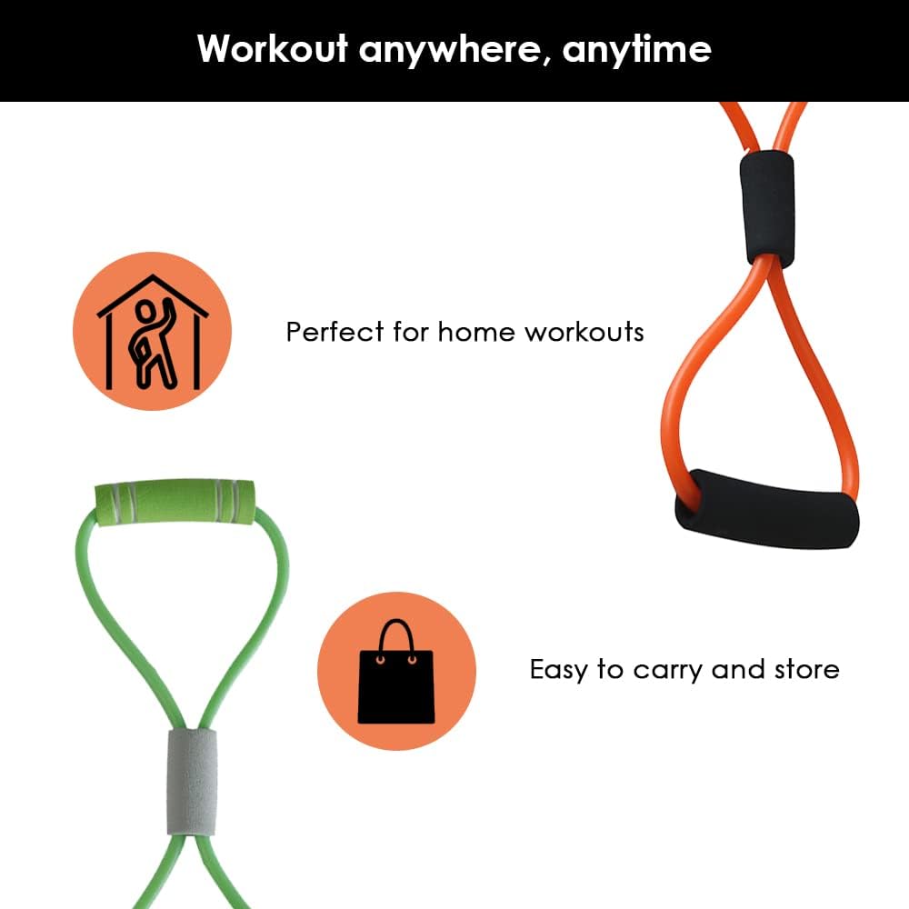 Skudgear 8 Shaped Chest Expander Tummy Trimmer Latex Resistance Stretching Tube Bands for Home Gym Exercise Muscle Training Tubing Pull Rope | Set of 2 Skudgear 8 Shaped Chest Expander Tummy Trimmer Latex Resistance Stretching Tube Bands for Home Gym Exercise Muscle Training Tubing Pull Rope | Set of 2