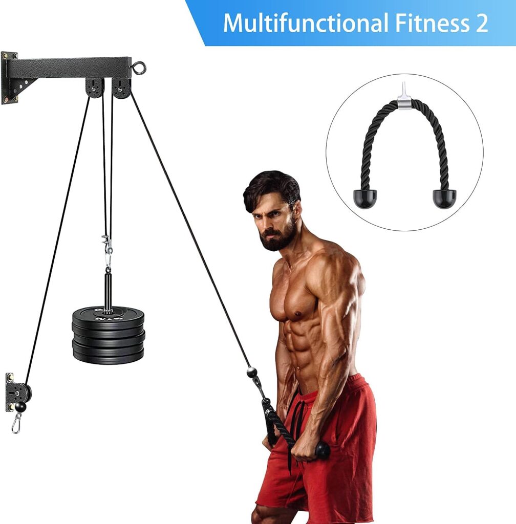 TRENDBOX Pulley System Gym Cable Machine 280LB LAT Pulldown Attachments Chest Expansion Training Exercise and Fitness Home Gyms TRENDBOX Pulley System Gym Cable Machine 280LB LAT Pulldown Attachments Chest Expansion Training Exercise and Fitness Home Gyms