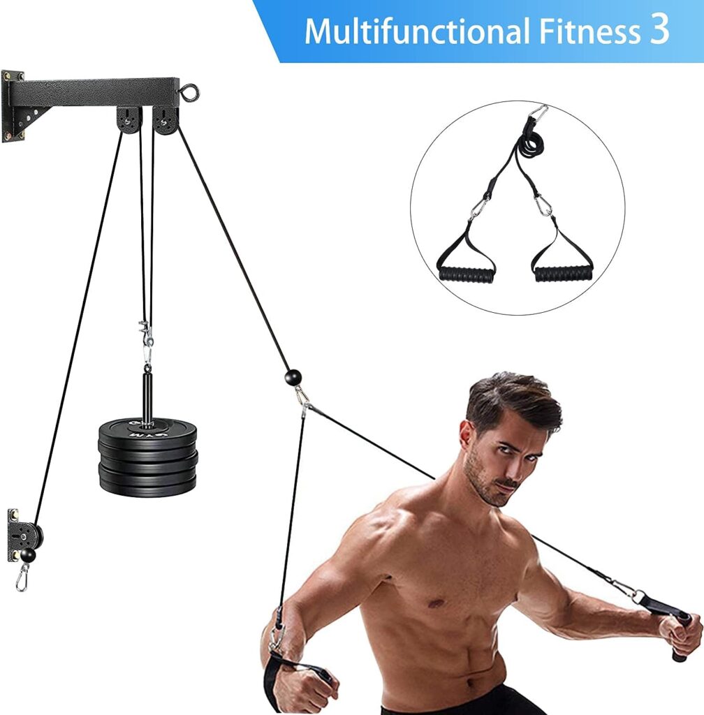 TRENDBOX Pulley System Gym Cable Machine 280LB LAT Pulldown Attachments Chest Expansion Training Exercise and Fitness Home Gyms TRENDBOX Pulley System Gym Cable Machine 280LB LAT Pulldown Attachments Chest Expansion Training Exercise and Fitness Home Gyms