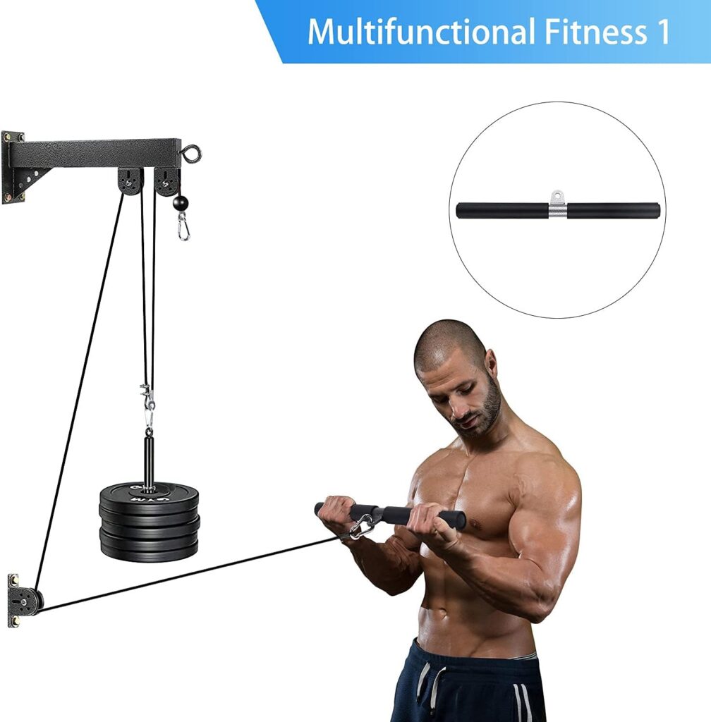 TRENDBOX Pulley System Gym Cable Machine 280LB LAT Pulldown Attachments Chest Expansion Training Exercise and Fitness Home Gyms TRENDBOX Pulley System Gym Cable Machine 280LB LAT Pulldown Attachments Chest Expansion Training Exercise and Fitness Home Gyms