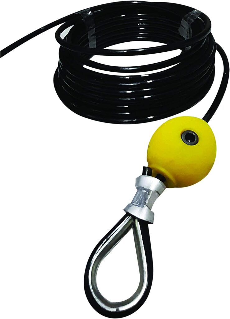 Black Rubber Coated Gym Machine Wire 30 ft Black with L N Key Wire Ball (Black) Heavy Duty Inside L N Key Lock