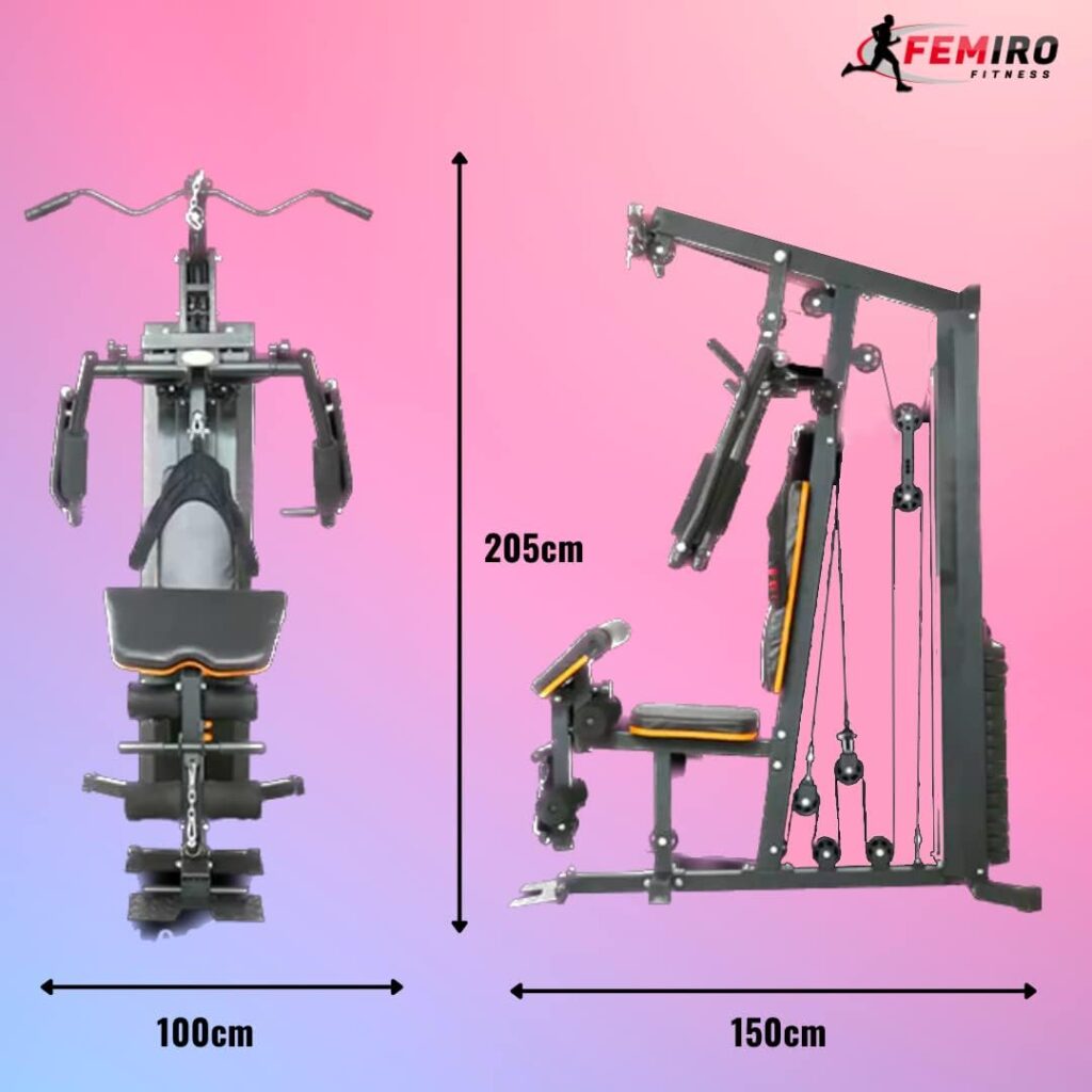 FEMIRO FITNESS Home Gym Multi Machine All-in-one Equipment for Men  Women Workout Machine Chest Biceps Shoulder Back Triceps Legs Muscle Multiple Exercise at Home, (Multi-Color) (HG-212 - Premium)