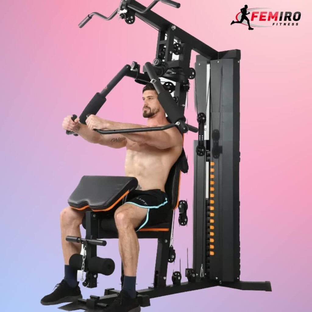 FEMIRO FITNESS Home Gym Multi Machine All-in-one Equipment for Men  Women Workout Machine Chest Biceps Shoulder Back Triceps Legs Muscle Multiple Exercise at Home, (Multi-Color) (HG-212 - Premium)