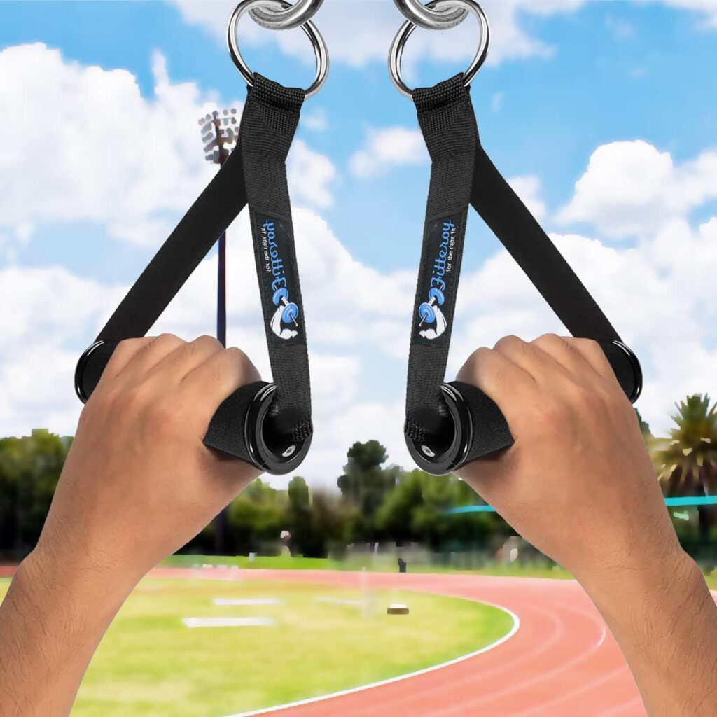 Fitteroy Cable Machine Attachments Handles and Ankle Strap - Gym and Home Gym Accessories - Exercise Handles and Leg Strap for Resistance Bands Fitteroy Cable Machine Attachments Handles and Ankle Strap - Gym and Home Gym Accessories - Exercise Handles and Leg Strap for Resistance Bands