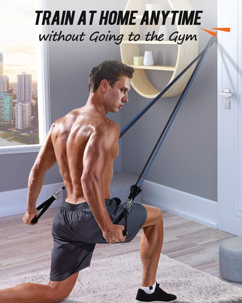 QUXIS Resistance Exercise Bands with Door Anchor, Handles, Waterproof Carry Bag, Legs Ankle Straps for Resistance Training, Physical Therapy, Home Workouts, Resistance Band. ,Rubber QUXIS Resistance Exercise Bands with Door Anchor, Handles, Waterproof Carry Bag, Legs Ankle Straps for Resistance Training, Physical Therapy, Home Workouts, Resistance Band. ,Rubber