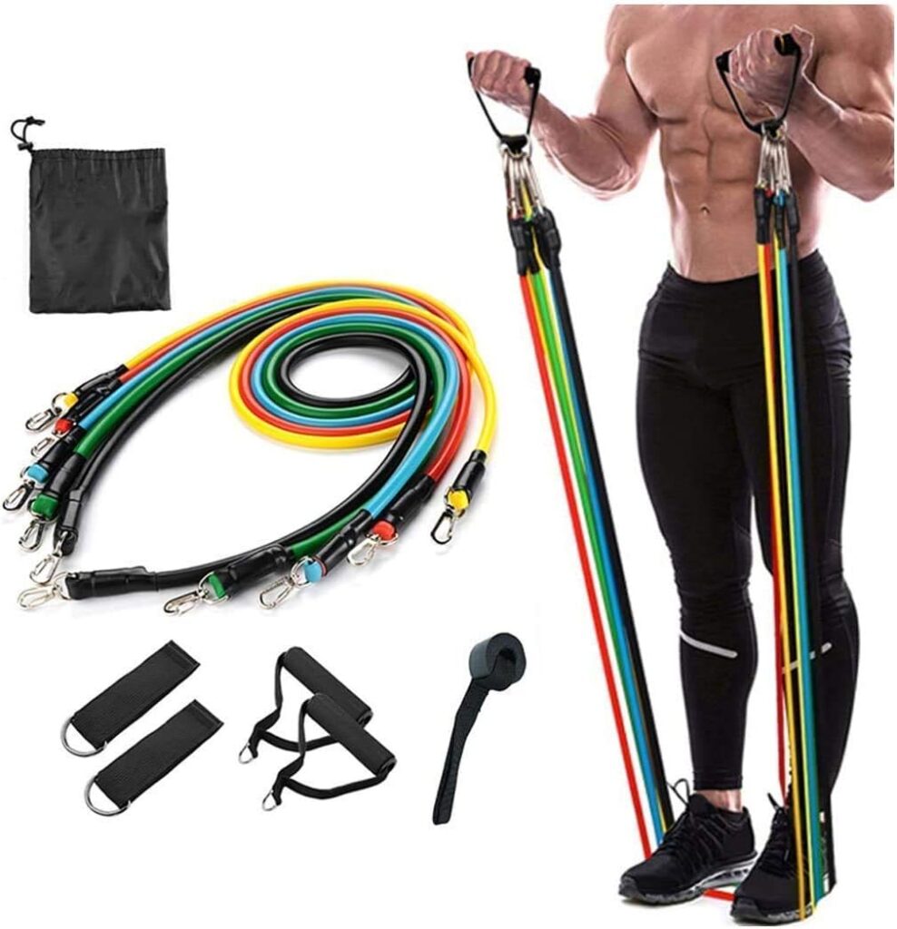 QUXIS Resistance Exercise Bands with Door Anchor, Handles, Waterproof Carry Bag, Legs Ankle Straps for Resistance Training, Physical Therapy, Home Workouts, Resistance Band. ,Rubber QUXIS Resistance Exercise Bands with Door Anchor, Handles, Waterproof Carry Bag, Legs Ankle Straps for Resistance Training, Physical Therapy, Home Workouts, Resistance Band. ,Rubber