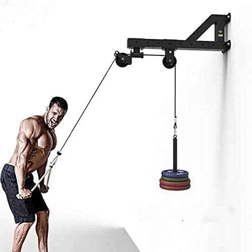 RISE UP ™ Forearm Wrist Trainer, Tricep Workout Machine Wall-Mounted Cable Pulley System for LAT Pull Downs, Tricep Pull Downs, Forearm Home Gym Equipment (Without Weight)