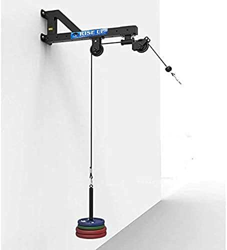 RISE UP ™ Forearm Wrist Trainer, Tricep Workout Machine Wall-Mounted Cable Pulley System for LAT Pull Downs, Tricep Pull Downs, Forearm Home Gym Equipment (Without Weight)